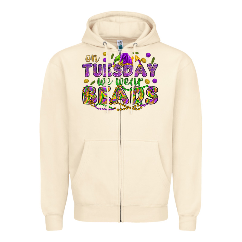 On Tuesday We Wear Beads Zipper Hoodie by HowdyJamesFarm | Teevron