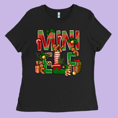 Christmas Mini Elf Ladies Tee Designed By Nancycooperartshop