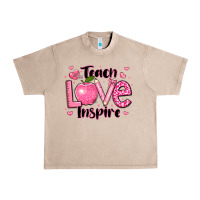 French Oak teach love inspire teacher valentines day Urban Heavy Tee - LillyAllenDesigns