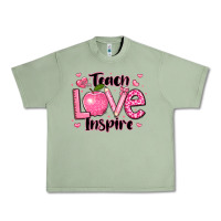 Teach Love Inspire Teacher Valentines Day Urban Heavy Tee | Teevron