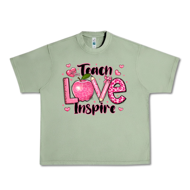 Teach Love Inspire Teacher Valentines Day Urban Heavy Tee by LillyAllenDesigns | Teevron