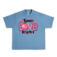 Pebble Blue teach love inspire teacher valentines day Urban Heavy Tee - LillyAllenDesigns