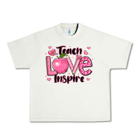 Pistachio teach love inspire teacher valentines day Urban Heavy Tee - LillyAllenDesigns