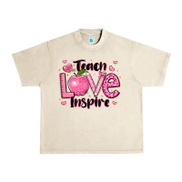 Sandshell teach love inspire teacher valentines day Urban Heavy Tee - LillyAllenDesigns