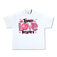 White teach love inspire teacher valentines day Urban Heavy Tee - LillyAllenDesigns
