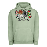 Pigment Oil Green Love Christmas Santa Urban Hoodie - CowhideDigitalArt