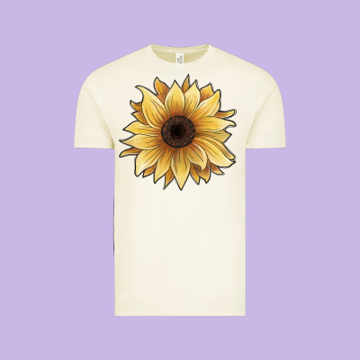 Watercolor Sunflower Vintage Tee Designed By Jahusdesignshop