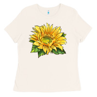 Bone starburst greenburst sunflower Ladies Tee - LillyAllenDesigns