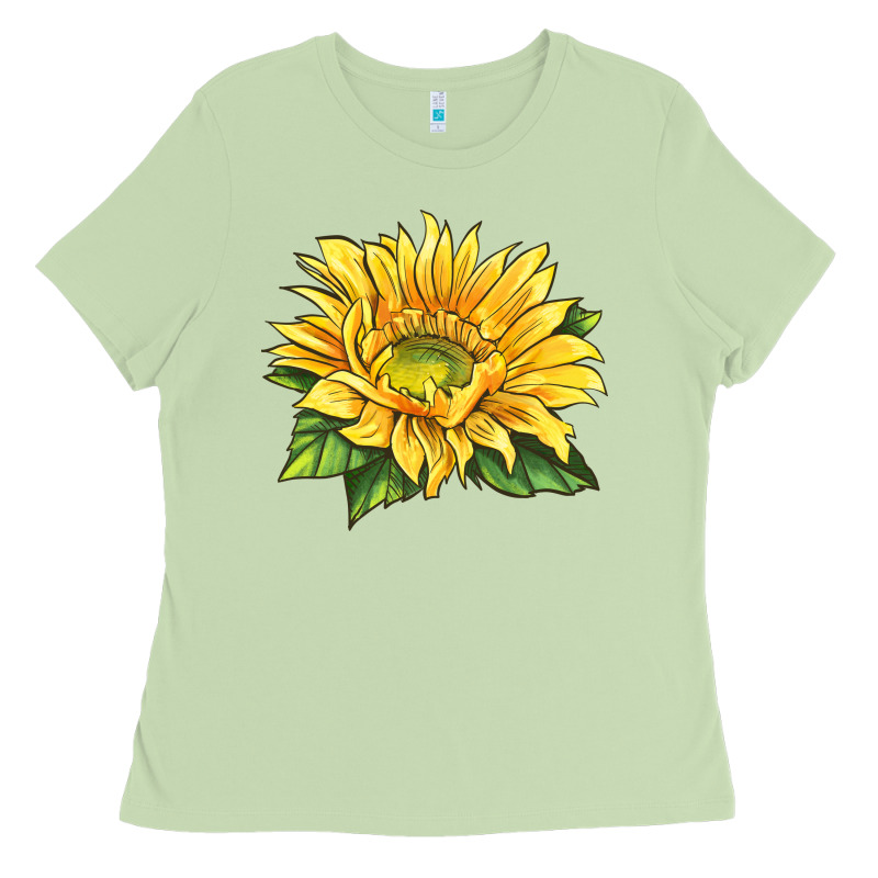 Starburst Greenburst Sunflower Ladies Tee by LillyAllenDesigns | Teevron