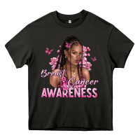 Asphalt breast cancer awareness afro woman Heavy Core Tee - NancyCooperArtShop
