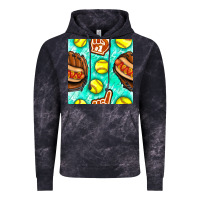Cloud Black softball glove and hotdog seamless pattern Vintage Hoodie - BundleAndBundleShop