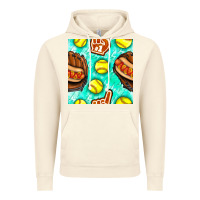 Vintage Artic softball glove and hotdog seamless pattern Vintage Hoodie - BundleAndBundleShop