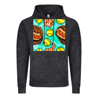 Vintage Black softball glove and hotdog seamless pattern Vintage Hoodie - BundleAndBundleShop