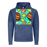 Softball Glove And Hotdog Seamless Pattern Vintage Hoodie | Teevron
