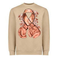 Mushroom Uterine Cancer peach ribbon with boxing gloves Heavyweight Sweatshirt - NancyCooperArtShop