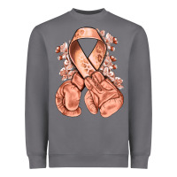 Storm Uterine Cancer peach ribbon with boxing gloves Heavyweight Sweatshirt - NancyCooperArtShop