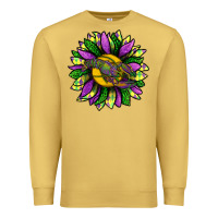 Antique Gold Mardi Gras Sunflower With Crawfish Premium Sweatshirt - BundleAndBundleShop