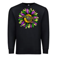 Black Mardi Gras Sunflower With Crawfish Premium Sweatshirt - BundleAndBundleShop