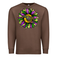 Chestnut Mardi Gras Sunflower With Crawfish Premium Sweatshirt - BundleAndBundleShop
