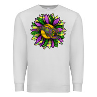 Dove Grey Mardi Gras Sunflower With Crawfish Premium Sweatshirt - BundleAndBundleShop