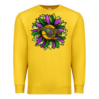Mardi Gras Sunflower With Crawfish Premium Sweatshirt | Teevron