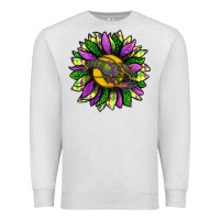 Oatmeal Heather Mardi Gras Sunflower With Crawfish Premium Sweatshirt - BundleAndBundleShop