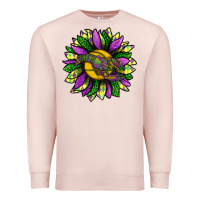 Pale Pink Mardi Gras Sunflower With Crawfish Premium Sweatshirt - BundleAndBundleShop