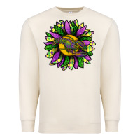 Sandshell Mardi Gras Sunflower With Crawfish Premium Sweatshirt - BundleAndBundleShop