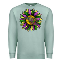 Seafoam Mardi Gras Sunflower With Crawfish Premium Sweatshirt - BundleAndBundleShop