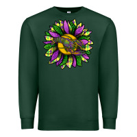 Sports Green Mardi Gras Sunflower With Crawfish Premium Sweatshirt - BundleAndBundleShop