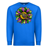True Royal Mardi Gras Sunflower With Crawfish Premium Sweatshirt - BundleAndBundleShop