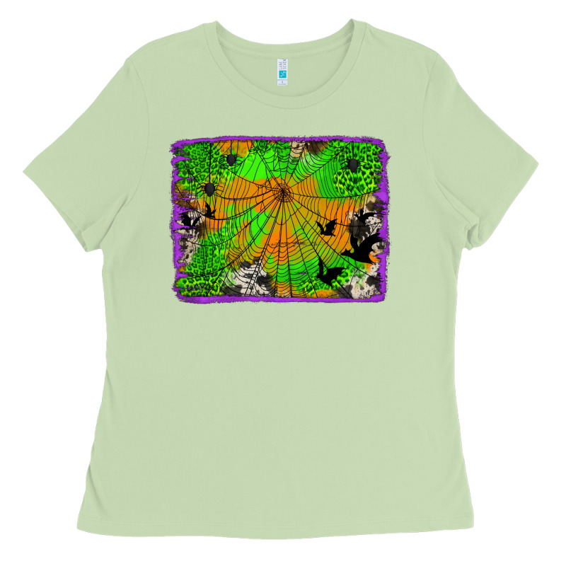 Leopard Cowhide Halloween Background Ladies Tee by Jasminsmagicworld | Teevron