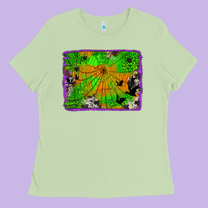 Leopard Cowhide Halloween Background Ladies Tee Designed By Jasminsmagicworld