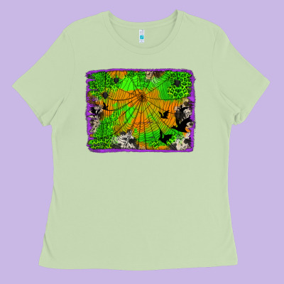 Leopard Cowhide Halloween Background Ladies Tee Designed By Jasminsmagicworld