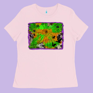 Leopard Cowhide Halloween Background Ladies Tee Designed By Jasminsmagicworld