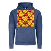 Vintage Denim softball hearts seamless pattern Vintage Hoodie - BundleAndBundleShop