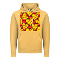 Vintage Mustard softball hearts seamless pattern Vintage Hoodie - BundleAndBundleShop