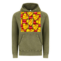 Vintage Olive softball hearts seamless pattern Vintage Hoodie - BundleAndBundleShop