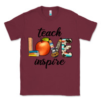 Burgundy teach love inspıre Classic Tee - JahusDesignShop