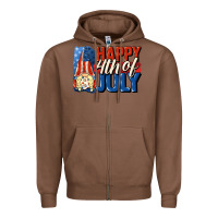 Chestnut Happy 4th of july gnome Zipper Hoodie - CowGirlArtShop