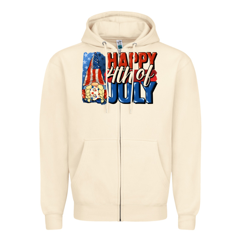 Happy 4th Of July Gnome Zipper Hoodie by CowGirlArtShop | Teevron