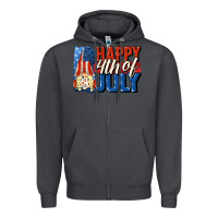 Smoke Happy 4th of july gnome Zipper Hoodie - CowGirlArtShop