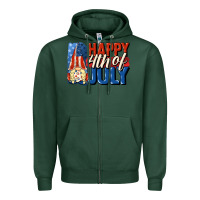 Sports Green Happy 4th of july gnome Zipper Hoodie - CowGirlArtShop
