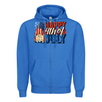 True Royal Happy 4th of july gnome Zipper Hoodie - CowGirlArtShop