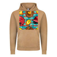 Vintage Camel softball helmet and glove with serape seamless pattern Vintage Hoodie - BundleAndBundleShop