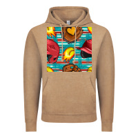 Vintage Coffee softball helmet and glove with serape seamless pattern Vintage Hoodie - BundleAndBundleShop