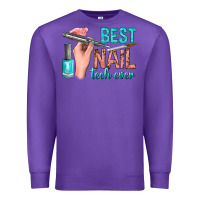 Purple best nail tech ever bbs Premium Sweatshirt - BundleAndBundleShop