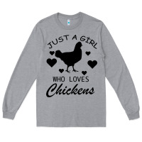 Heather Grey Just A Girl Who Love Chickens Long Sleeve Tee - Bettercallsaul