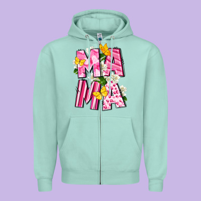 Mama Mother's Day Zipper Hoodie Designed By Cowgirlartshop