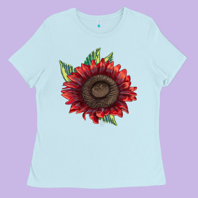 Procut Red Sunflower Ladies Tee Designed By Lillyallendesigns